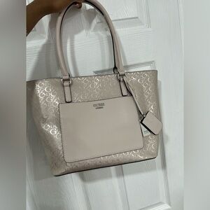 GUESS rose dust Logo Tote Bag